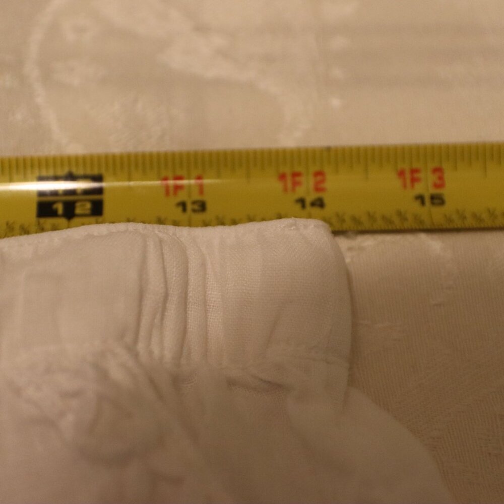 Joie 100% Linen White, Wide-Leg Cropped Elastic Waist Drawstring Pants Sz. Small - Picture 7 of 13